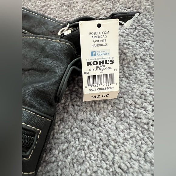 Rosetti Black “SAGE” Handbag/crossbody with Silver Accents NWT & earrings NWT - Picture 5 of 13